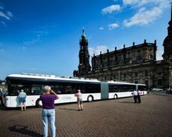 самый длинный в мире автобус в Дрездене
