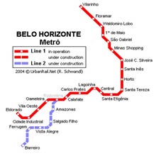 Бело-Оризонта схема метрополитена