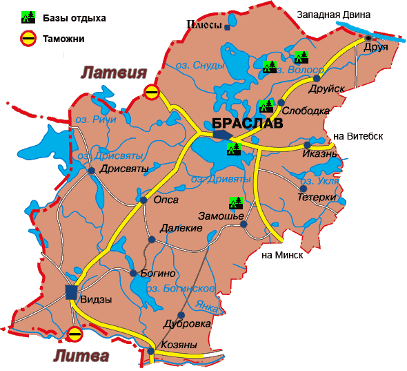 карта Браславских озер