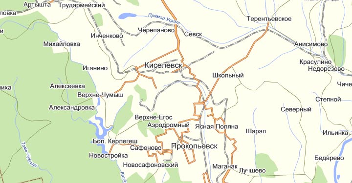 Прокопьевск карта Россия