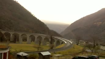 Спиральный виадук в Брусио. Швейцария. Вебкамера